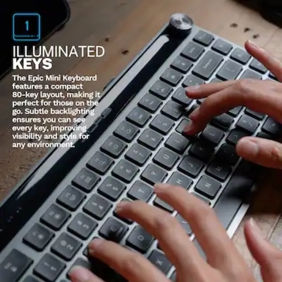 JLab - Epic Mini Advanced Multi-Device Wireless Keyboard - Black - Picture 10 of 10